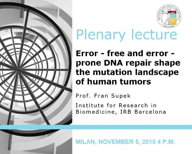 Plenary Lecture: “Error-free and error-prone DNA repair shape the mutation landscape of human tumors”